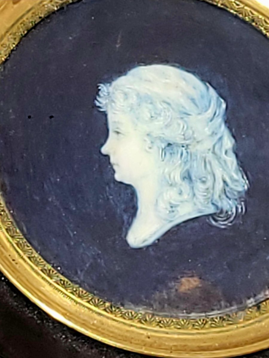 Miniature  peinte Portrait de Dame d'après Piot Joseph Sauvage- XVIIIe Siècle -photo-2