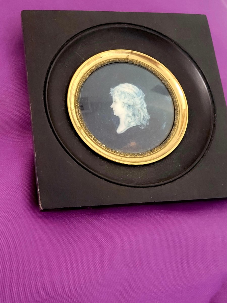 Miniature  peinte Portrait de Dame d'après Piot Joseph Sauvage- XVIIIe Siècle 