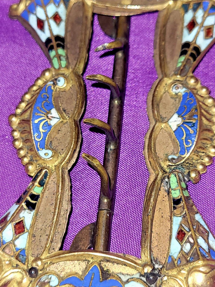 Enameled Brass Belt Buckle—france, 1850-photo-3