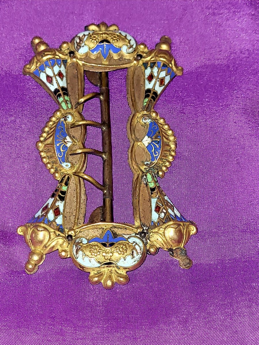 Enameled Brass Belt Buckle—france, 1850
