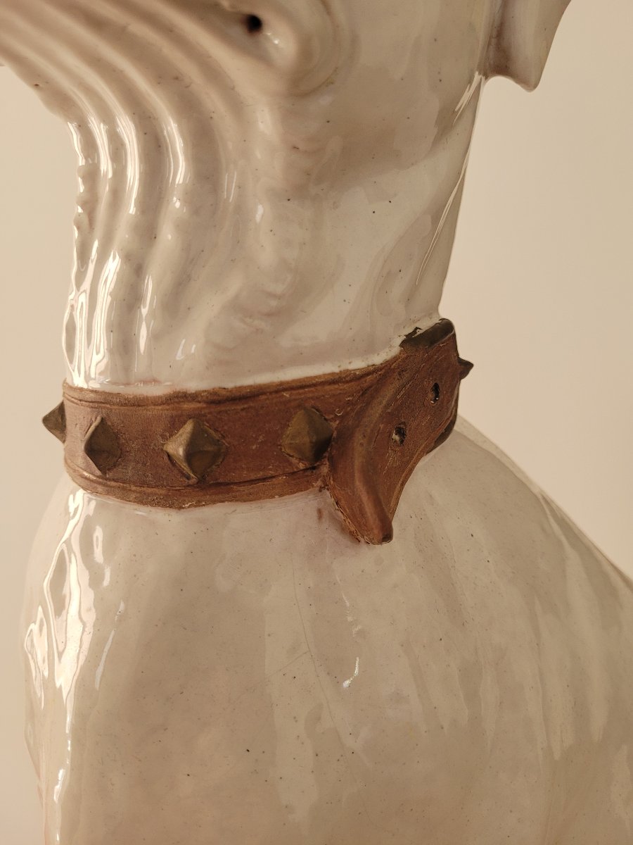 Large Glazed Terracotta Dog Sculpture - 1970-photo-3