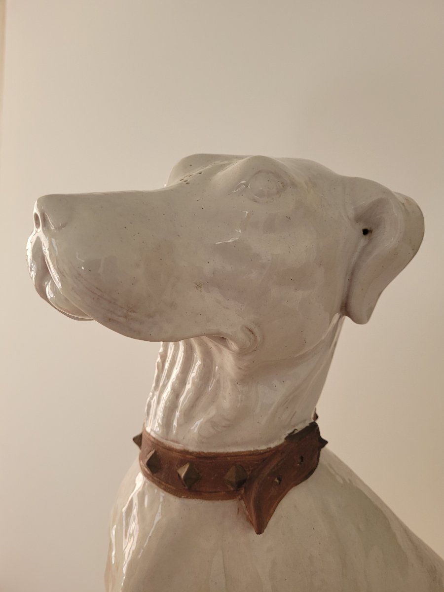 Large Glazed Terracotta Dog Sculpture - 1970-photo-2