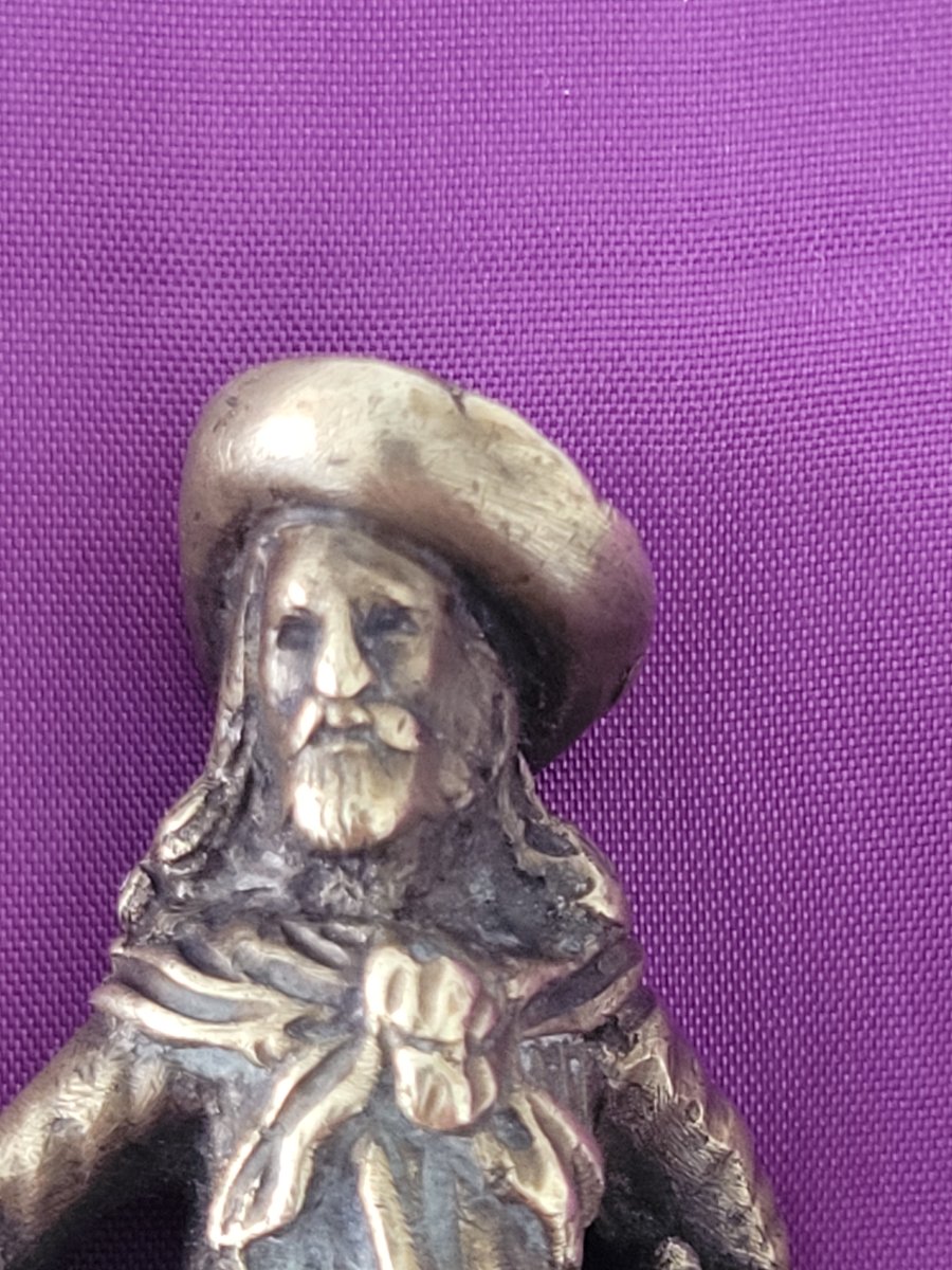Cachet en Bronze " Mousquetaire " Blason Armoiries Couronne Ducale - XIXe Siècle -photo-2