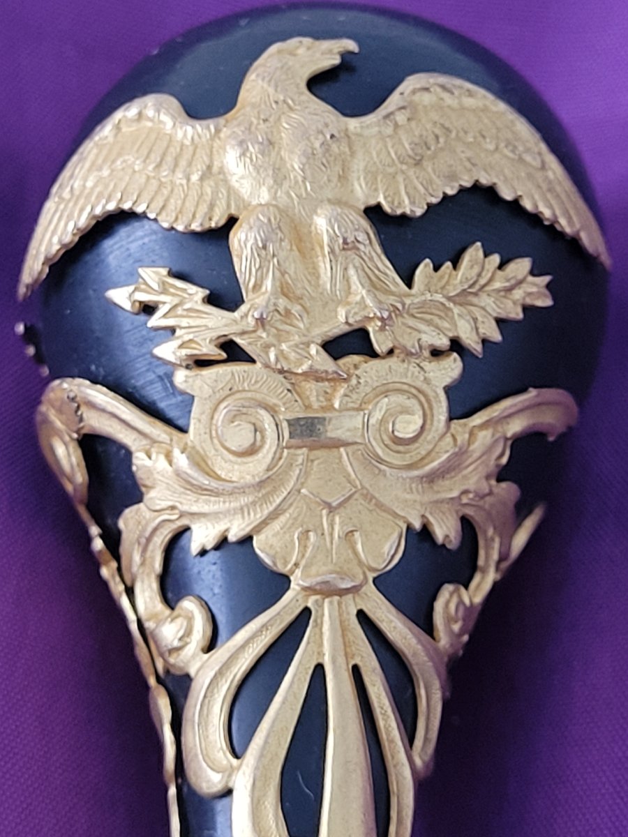 Empire Seal Made Of Stone And Gilded Metal-photo-2