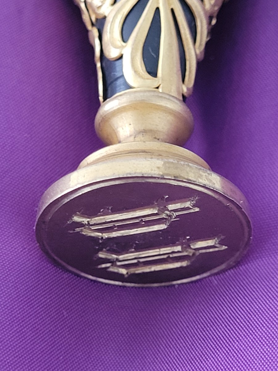 Empire Seal Made Of Stone And Gilded Metal-photo-3