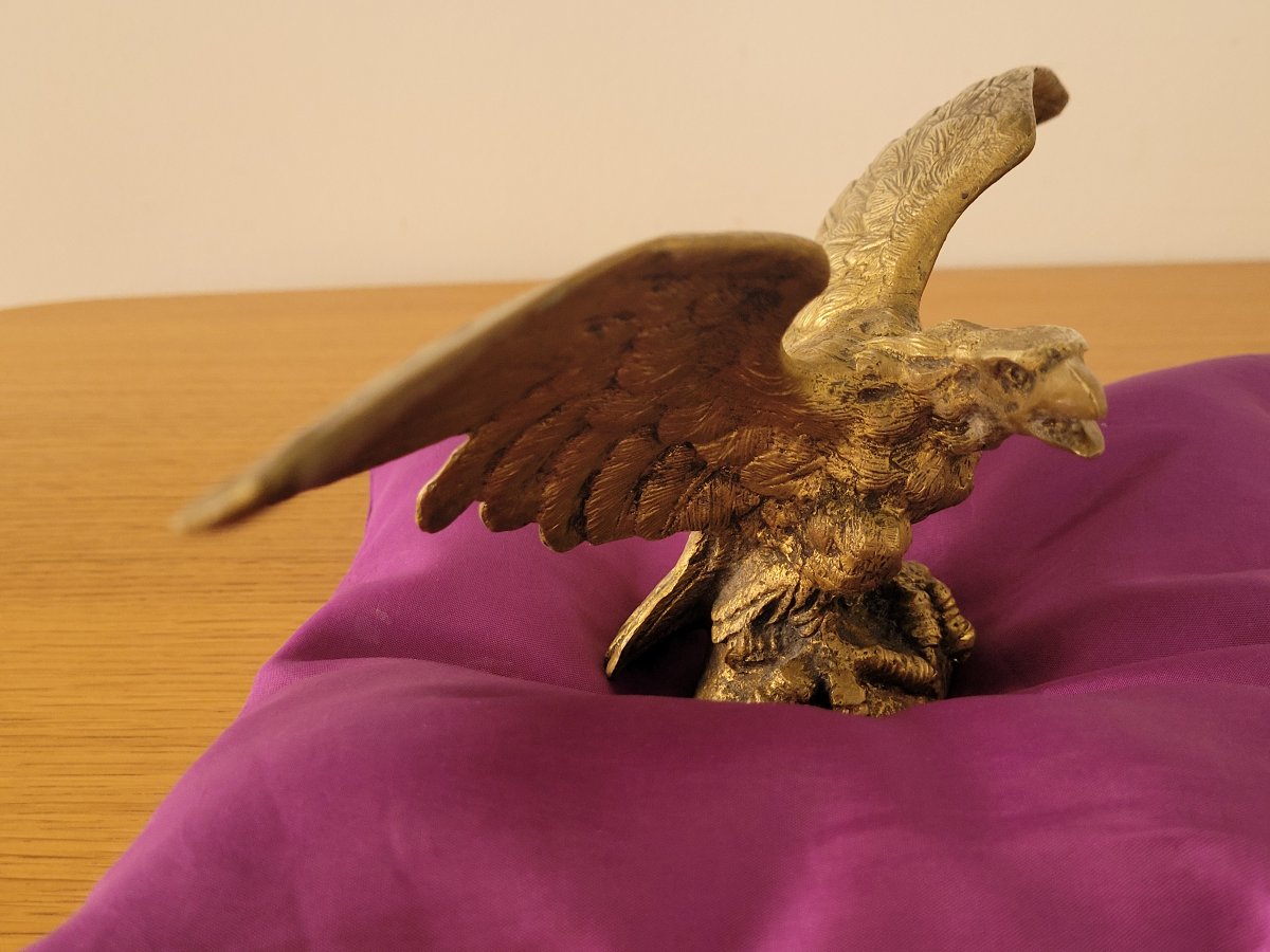 Bronze Sculpture, “eagle With Spread Wings,” 19th Century -photo-2