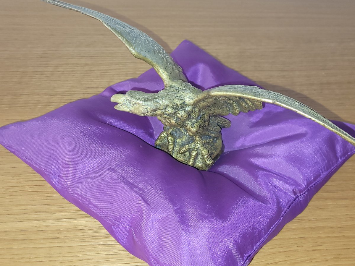 Bronze Sculpture, “eagle With Spread Wings,” 19th Century -photo-2