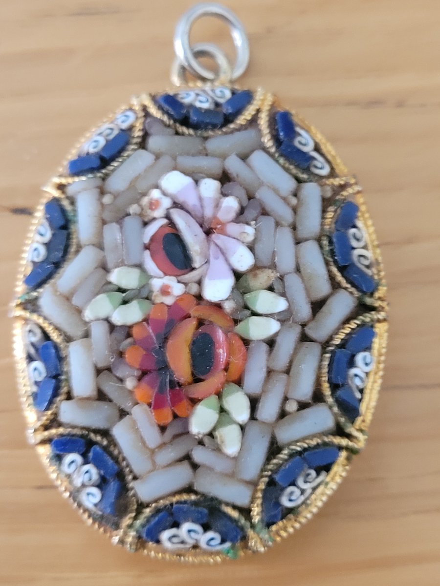 Pendentif en Micromosaïque de Murano - XXe Siècle 