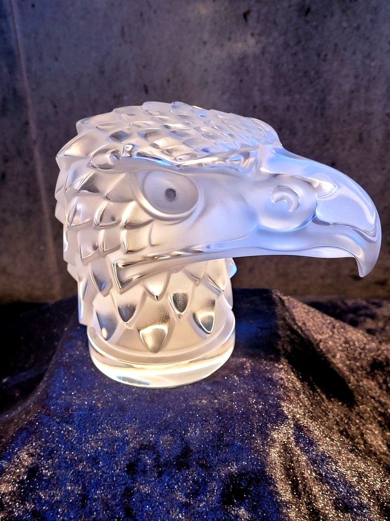 Lalique "eagle Head" Signed Crystal Mascot