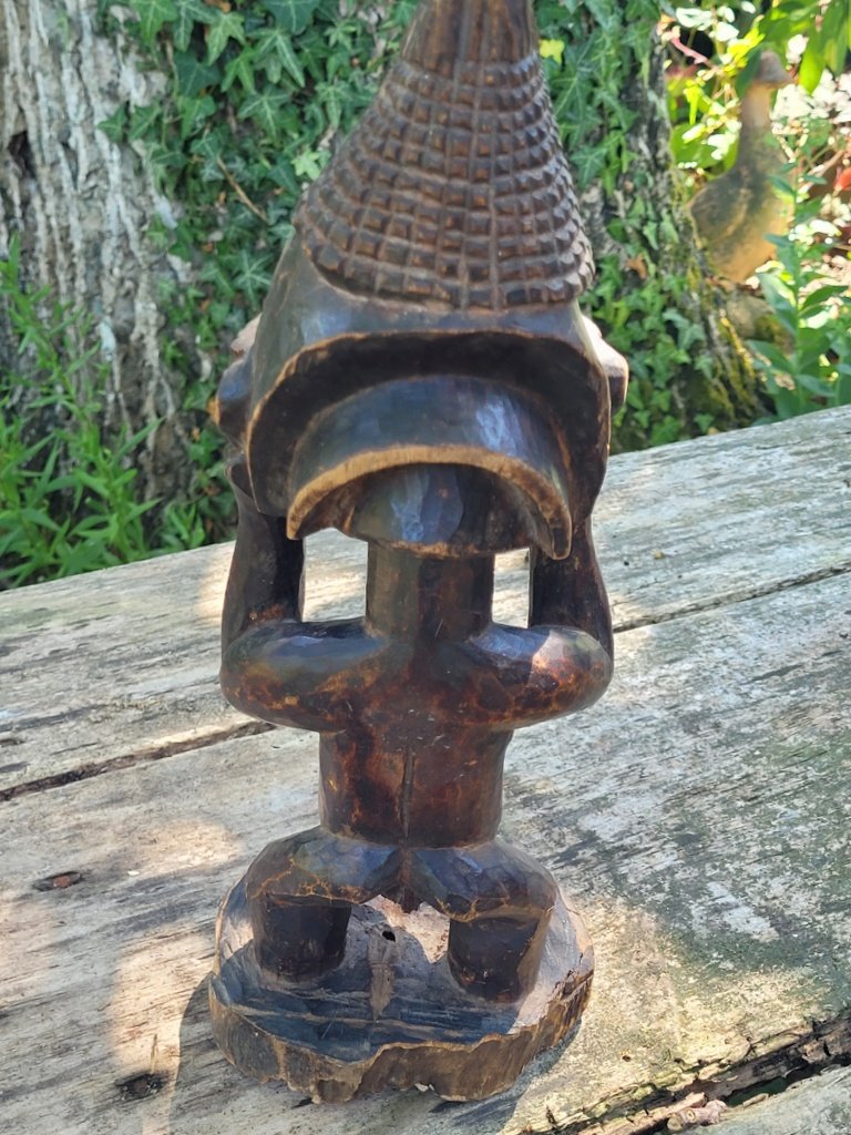 Sculpture en bois représentant la fertilité ou la maternité d'Afrique centrale   Kongo ou Kuyu-photo-3