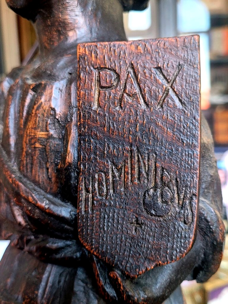 "announcing Angel" Large 17th-century Wooden Sculpture -photo-1