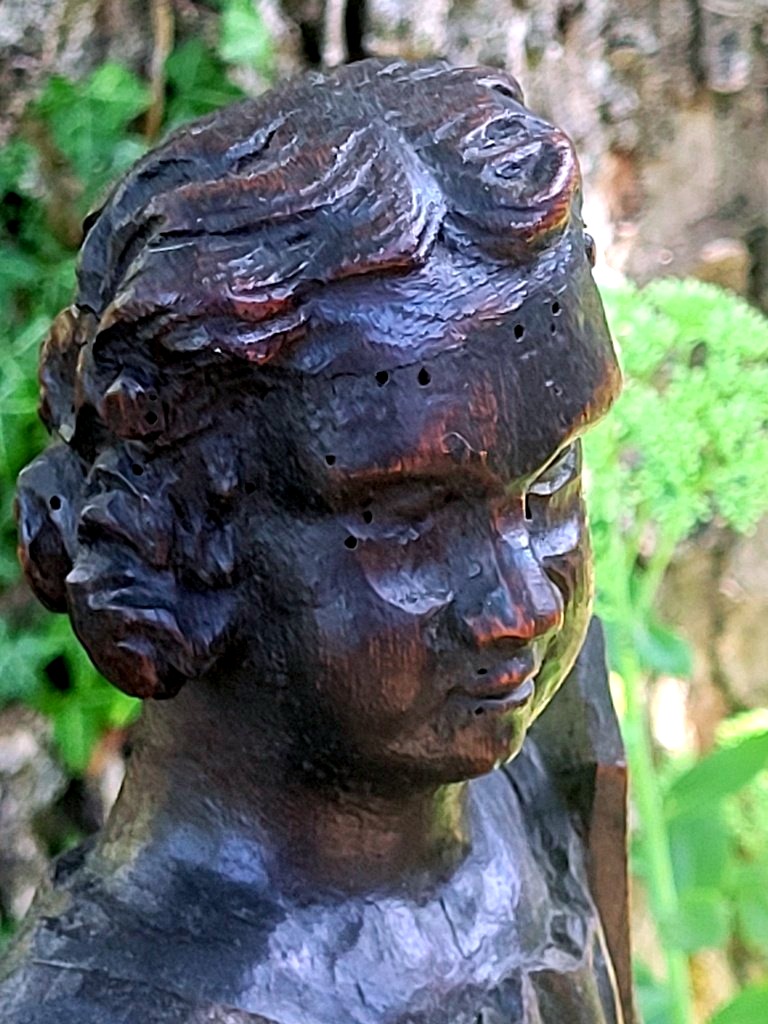 "announcing Angel" Large 17th-century Wooden Sculpture -photo-2