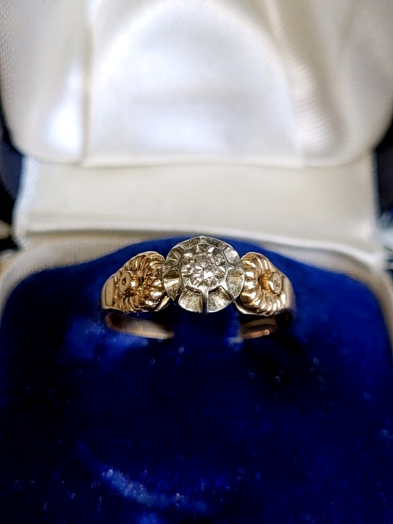  Yellow And White Gold Engagement Ring From Pierre Maeght In Lille/paris-photo-3