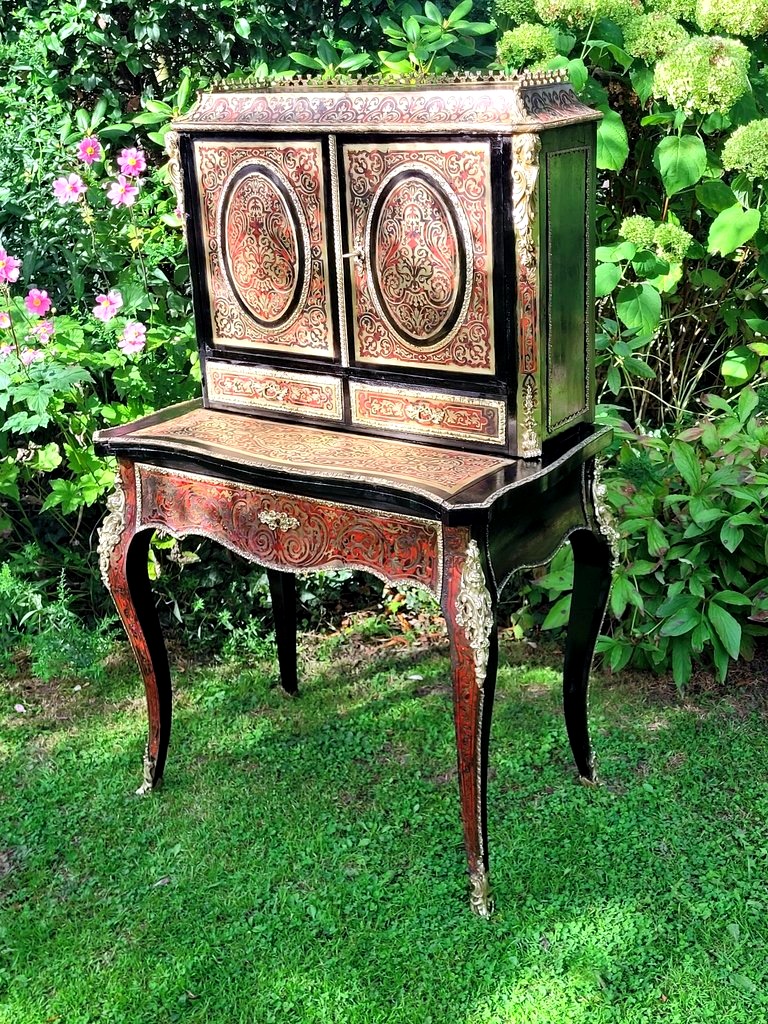 BONHEUR DU JOUR EN MARQUETERIE BOULLE - EPOQUE NAPOLÉON III-photo-2