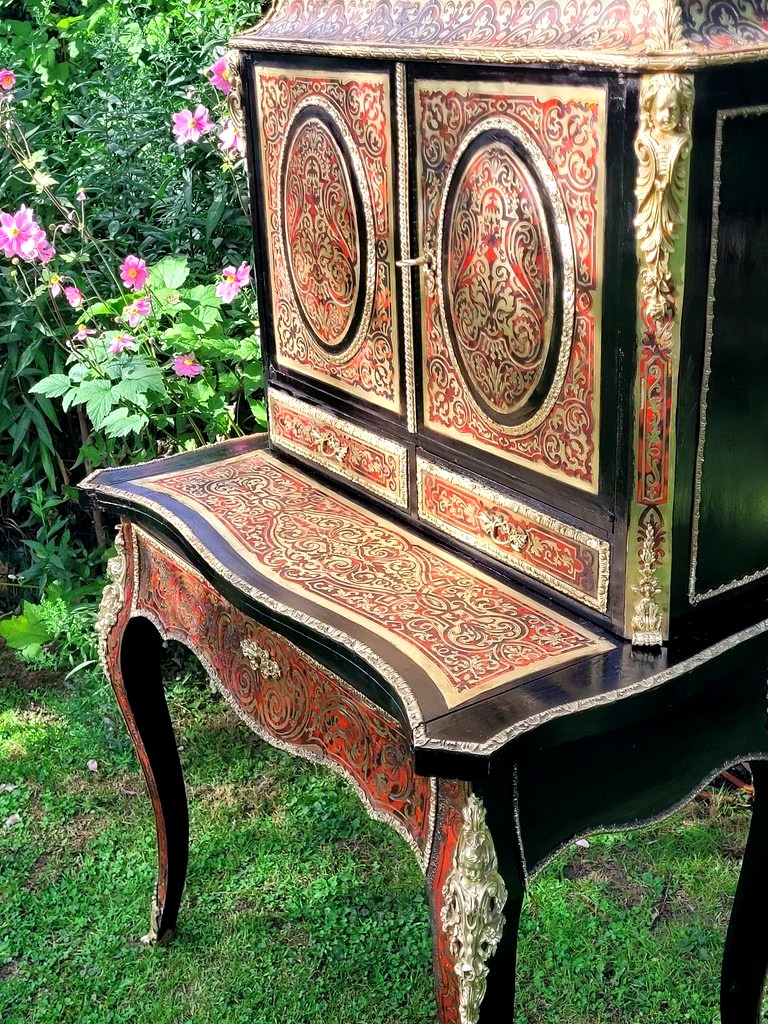 BONHEUR DU JOUR EN MARQUETERIE BOULLE - EPOQUE NAPOLÉON III-photo-3