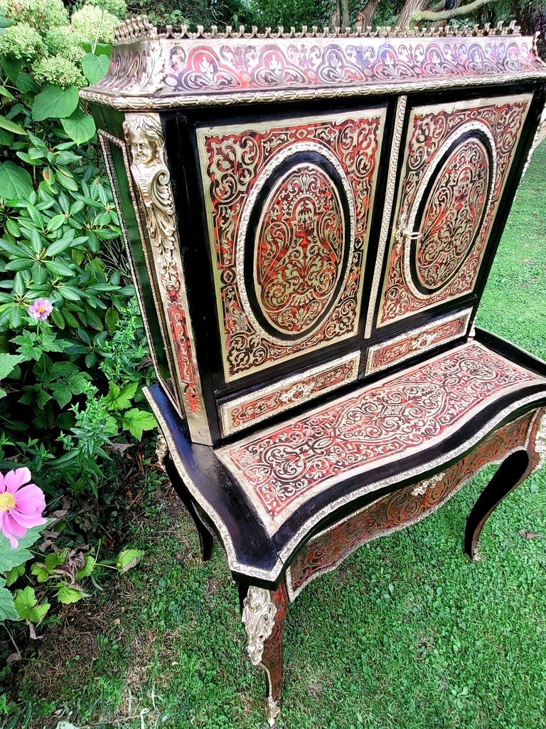 BONHEUR DU JOUR EN MARQUETERIE BOULLE - EPOQUE NAPOLÉON III-photo-4