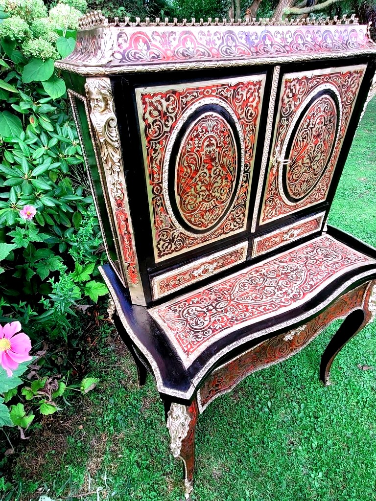 BONHEUR DU JOUR EN MARQUETERIE BOULLE - EPOQUE NAPOLÉON III-photo-3
