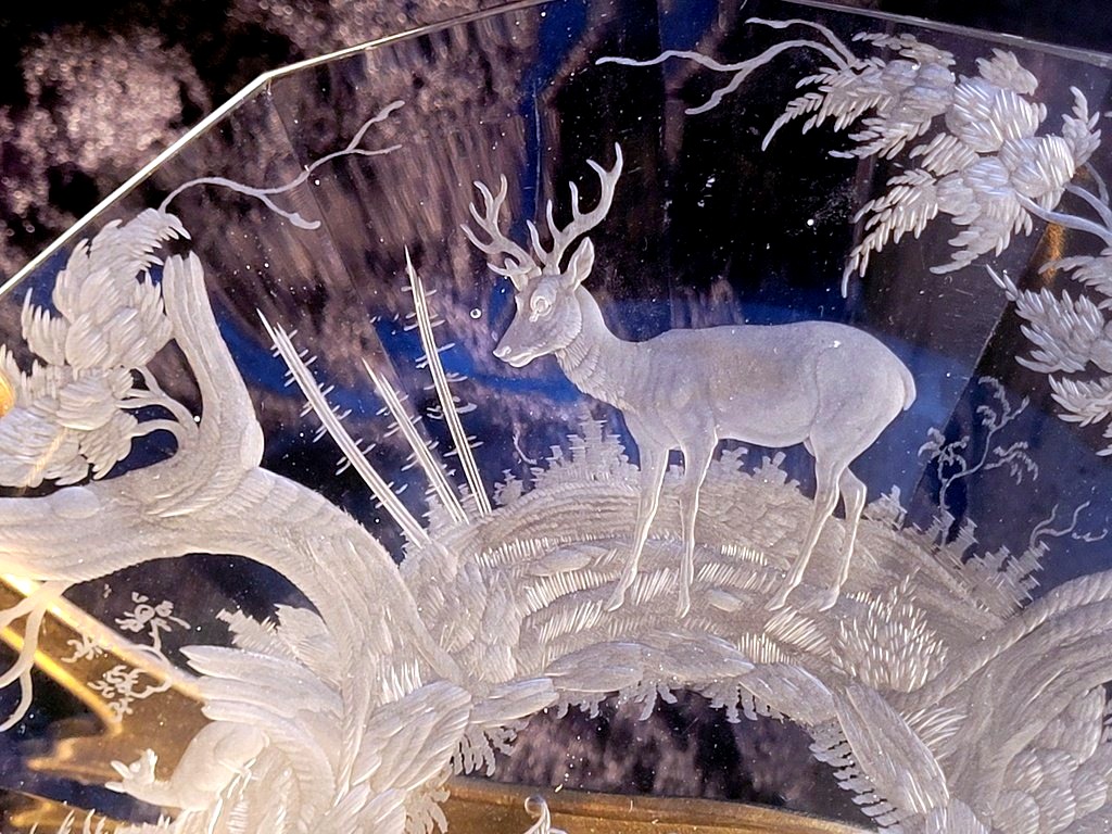 Pair Of Wheel-cut Crystal Plates With A “couronne Comtale” Design — Early 19th Century-photo-4