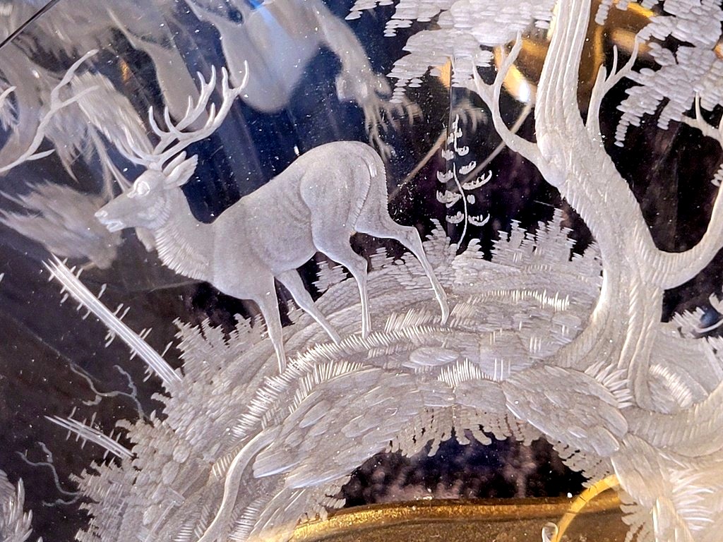Pair Of Wheel-cut Crystal Plates With A “couronne Comtale” Design — Early 19th Century-photo-3