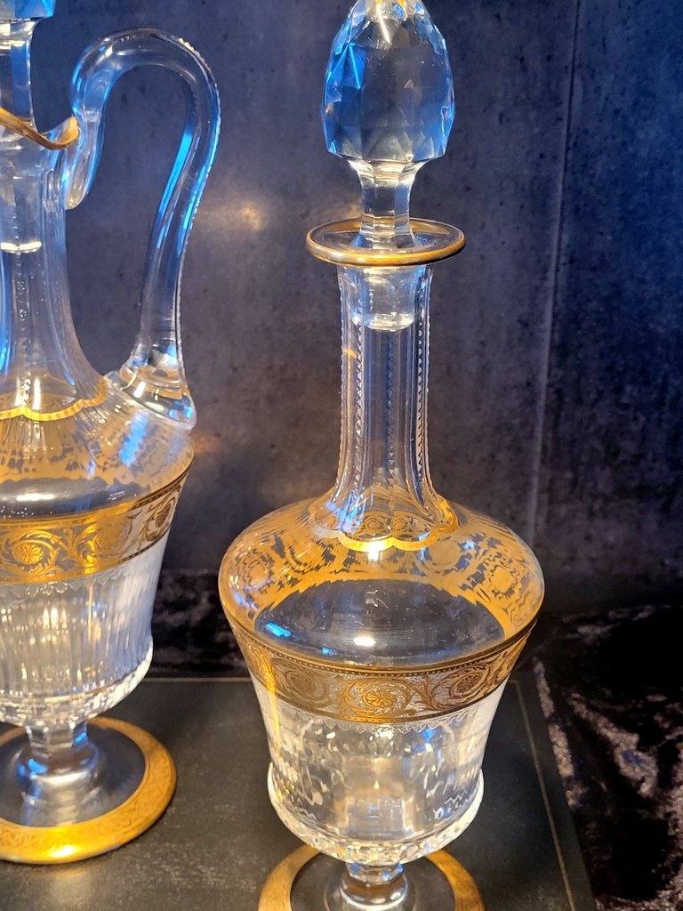 SAINT-LOUIS    Mod&egrave;le THISTLE  - Aigui&egrave;re et Carafe en Cristal  -photo-3