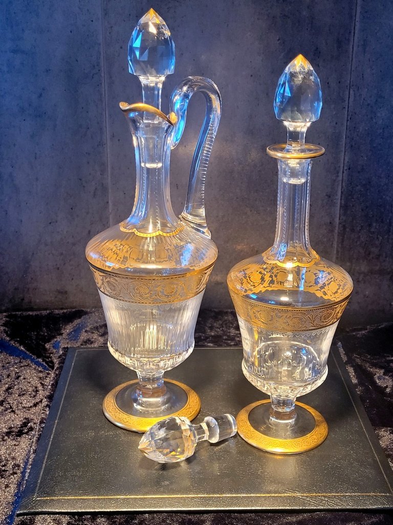 SAINT-LOUIS    Mod&egrave;le THISTLE  - Aigui&egrave;re et Carafe en Cristal  