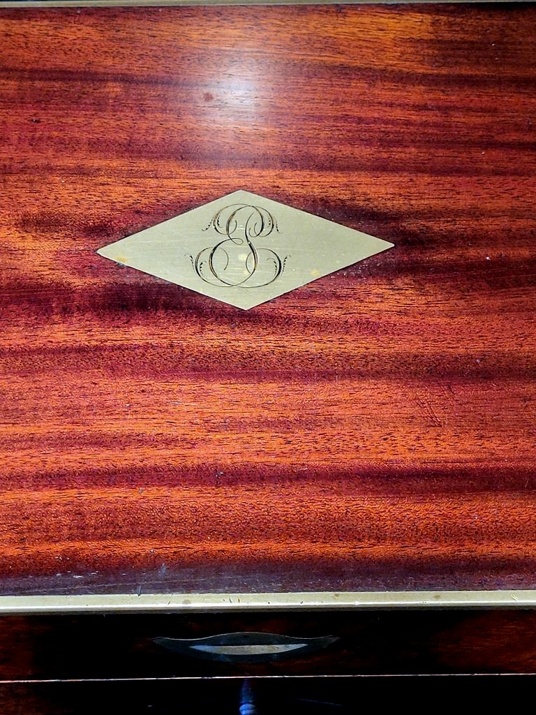  Coffret de Toilette&nbsp;d'origine Marine du XIXe si&egrave;cle  d'&eacute;poque Restauration .-photo-3