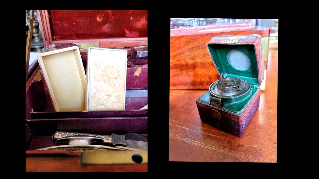  Coffret de Toilette&nbsp;d'origine Marine du XIXe si&egrave;cle  d'&eacute;poque Restauration .-photo-8