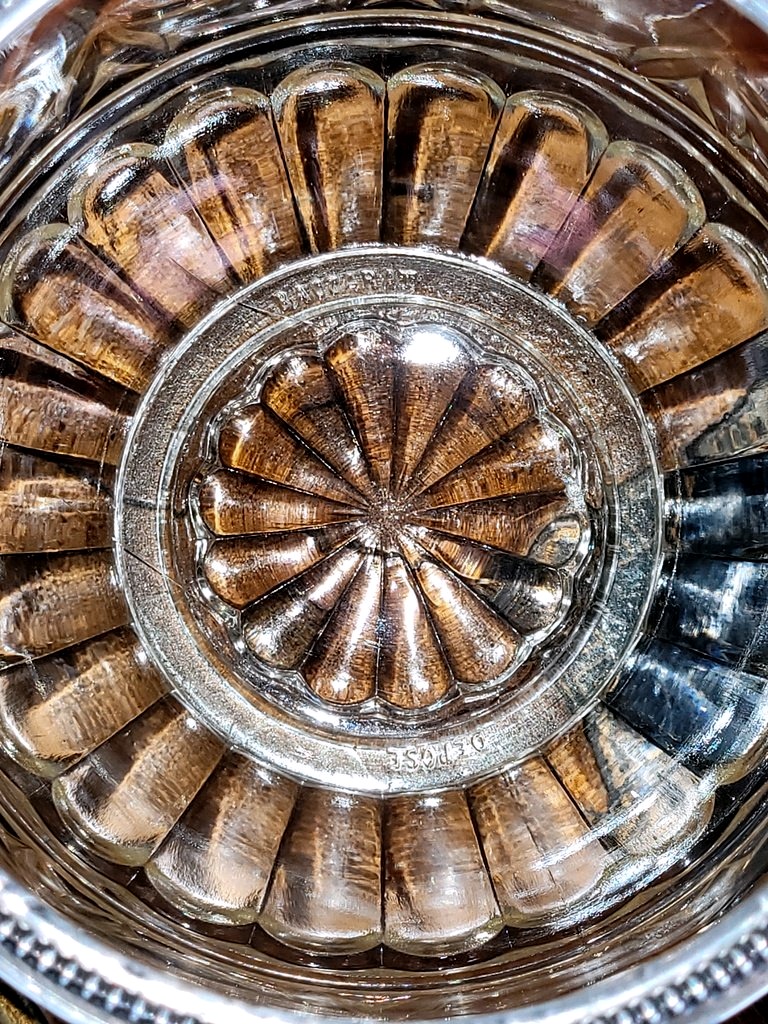 Baccarat Crystal Bowl, “rose Tiente” Collection, Solid Silver Rim—late 19th Century -photo-1