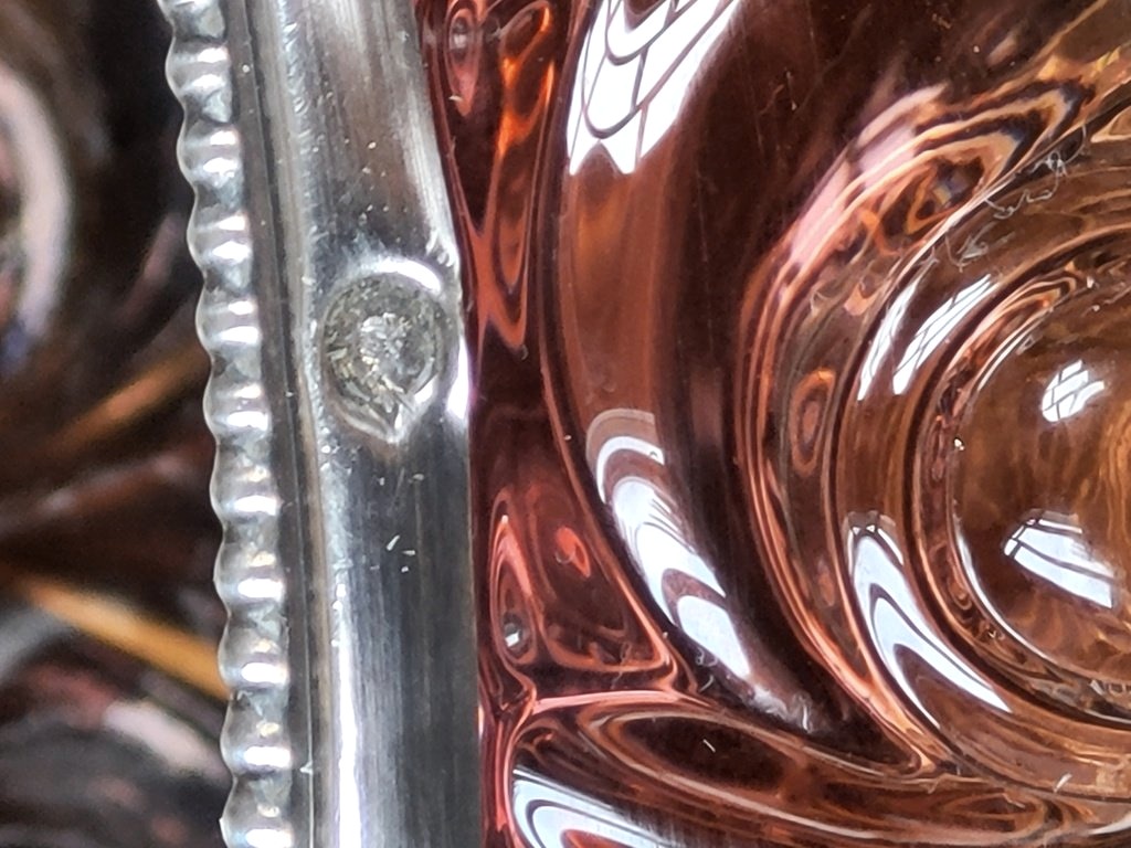 Baccarat Crystal Bowl, “rose Tiente” Collection, Solid Silver Rim—late 19th Century -photo-2