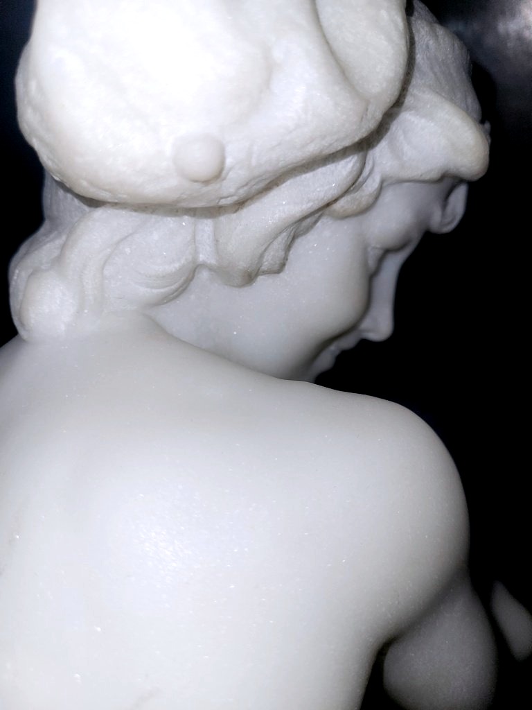 Sculpture d'après Carpeaux en Marbre "Le Petit Pêcheur Napolitain" signée PUGI -Ht46 cm - XIXe -photo-6