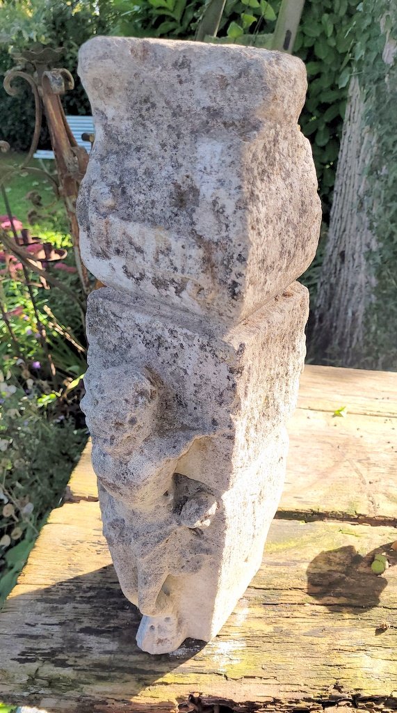 Religious Stone Sculpture Titled "jesus And The Virgin Mary" Dating From The 17th Century -photo-3