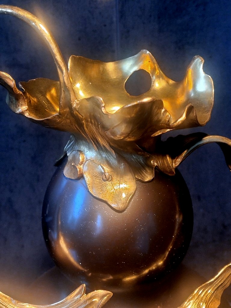 Art nouveau " Vase Coloquinte "  Décors en Bronze  - XIXe Siècle - Ht 34.5cm -photo-2