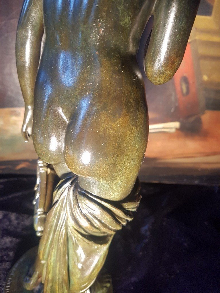 &quot; Jeune femme nue &quot; repr&eacute;sentant Diane de Gabi - Bronze XIXe - Sign&eacute; F. BARBEDIENNE .-photo-6