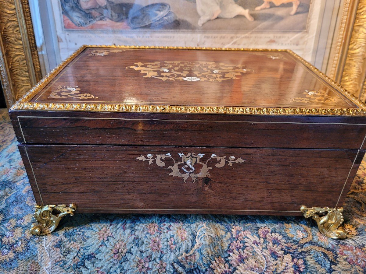  Coffret en Marqueterie Boulle - Epoque Napol&eacute;on III - Fin XIXe Si&egrave;cle -photo-3