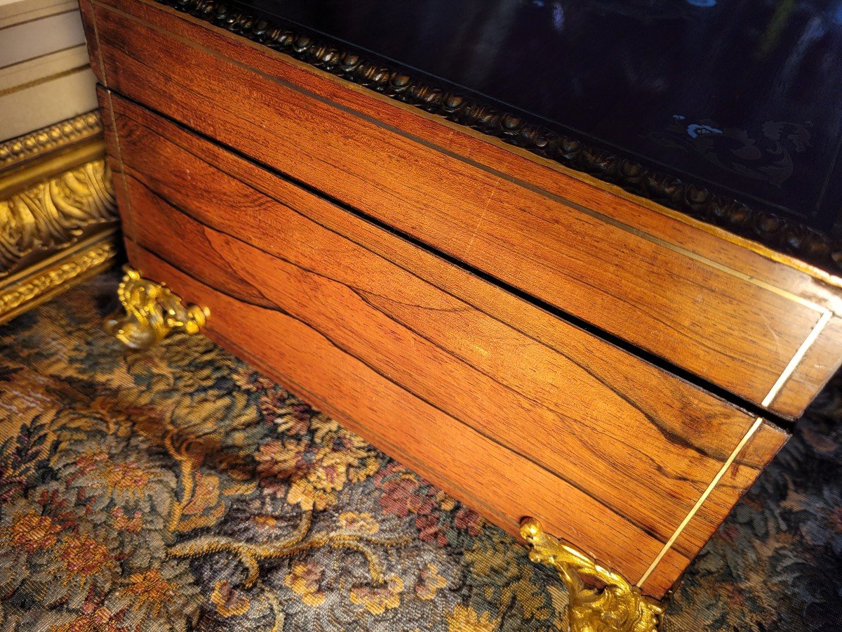 Coffret en Marqueterie Boulle - Epoque Napol&eacute;on III - Fin XIXe Si&egrave;cle -photo-3