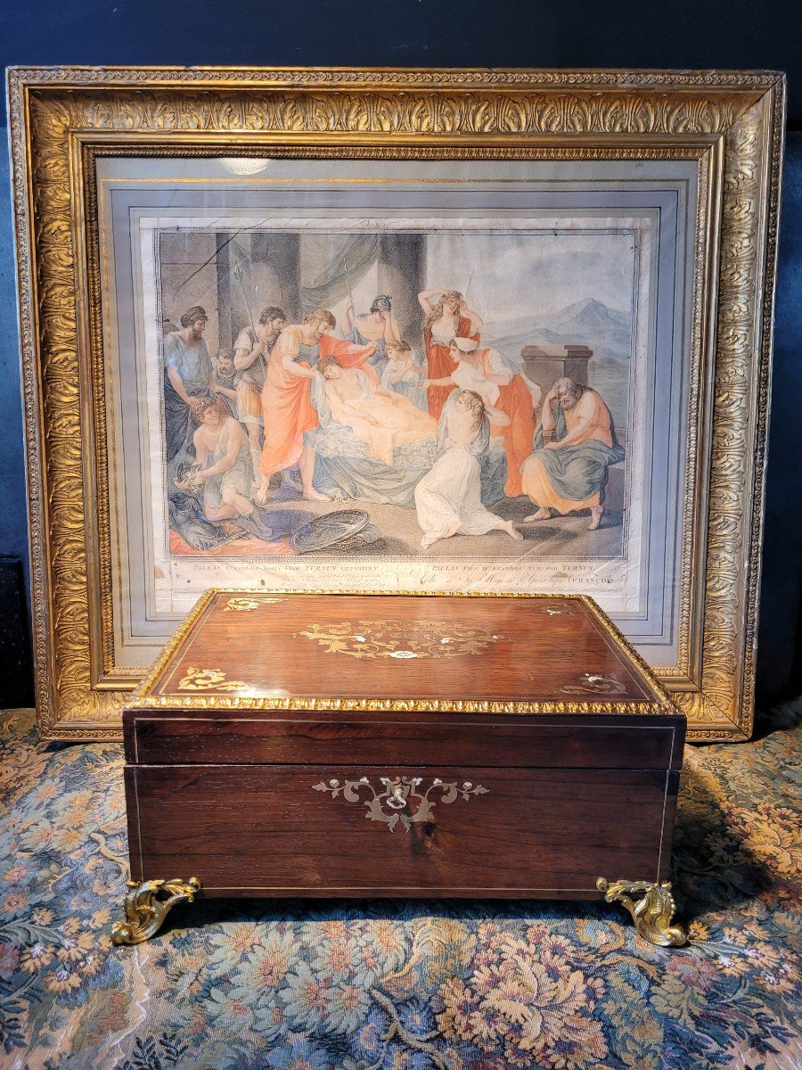  Coffret en Marqueterie Boulle - Epoque Napol&eacute;on III - Fin XIXe Si&egrave;cle 