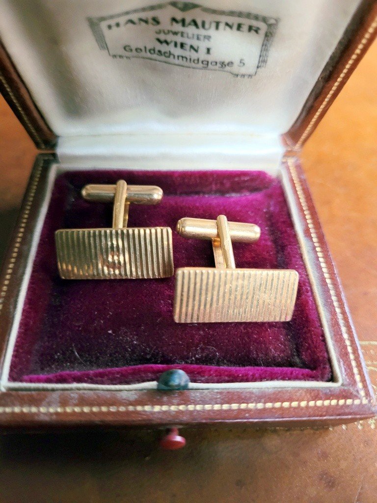 Art Deco 18k Gold Cufflinks-photo-2