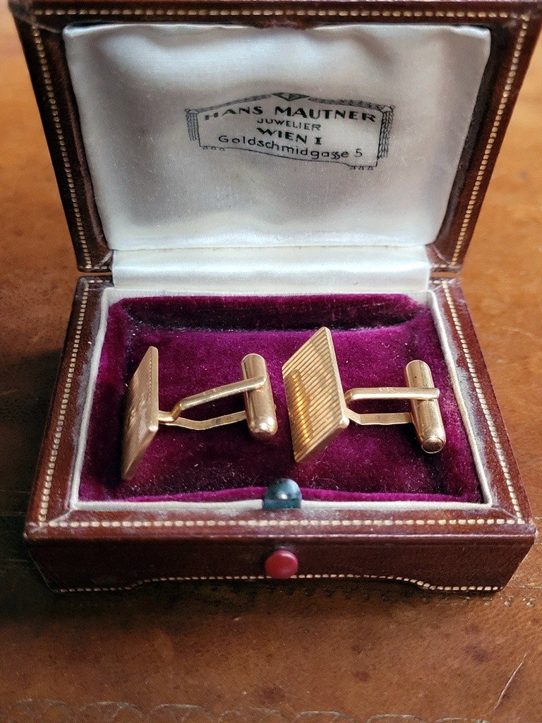 Art Deco 18k Gold Cufflinks-photo-4