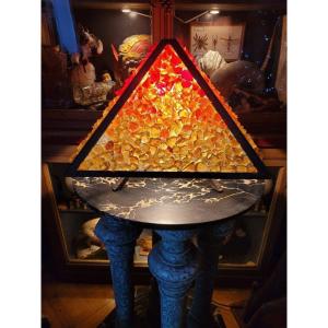 &quot; Imposante Pyramide de Verre Lumineuse &quot; Epoque Art D&eacute;co