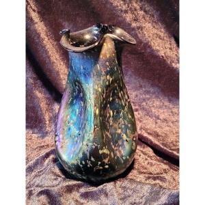 Art Nouveau Vase In Iridescent Glass By “johan Loetz” 1900