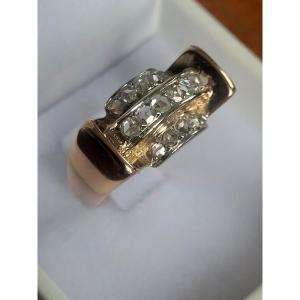  Tank Ring In Gold & Diamonds Dating From 1939.