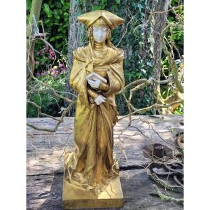  Grand Bronze Chryséléphantine  46 cm - Désiré GRISARD (1837-1910) - Epoque Art Nouveau  