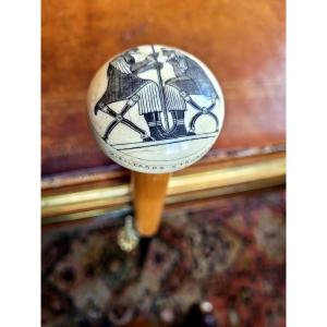 Antique Ceremonial Cane In Freemasonry - 19th Century