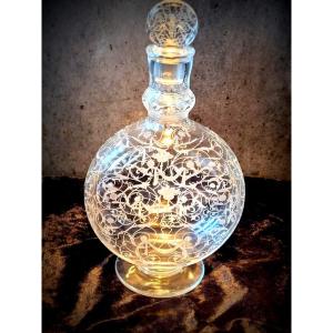 Large Baccarat Crystal Decanter, Michel Angel Model - Art Nouveau 