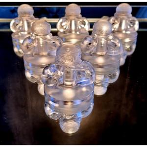 René Lalique  "6 Portes Menus " en Cristal signé  - Création en 1924