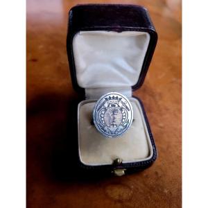 Cachet Sceau Matrice en Argent aux Armoiries  Couronne Ducale - Epoque XVIIIe Si&egrave;cle