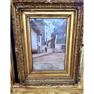 Louis Welden Hawkins (1849-1910) "breton Landscape" 19th Century 