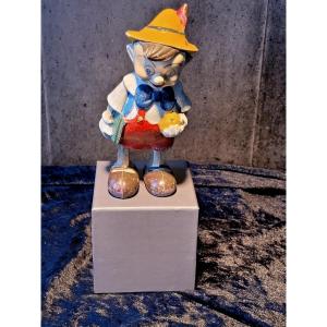 " Pinnochio " Jouet Automate Mécanique Vintage  en composition - Années 50