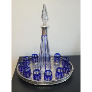Ensemble à Liqueur en Cristal de Saint Louis et Argent Massif