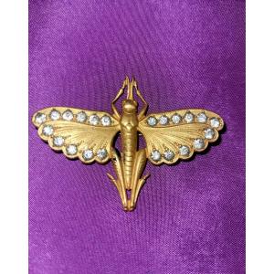 Vintage Art Deco Grasshopper Brooch - 1920